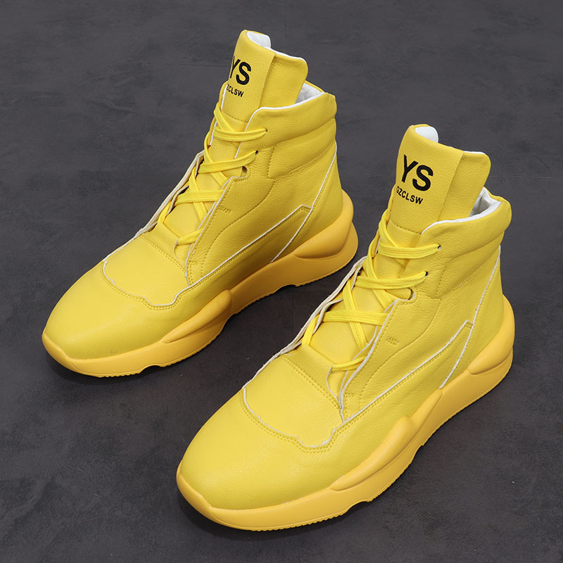 European station fashion new all-match trendy Martin shoes men's thick sole inner heightened casual personality net red high-top boots