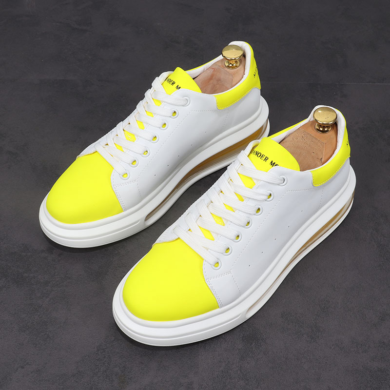 European station heightened men's shoes 2020 breathable board shoes air cushion shoes personality all-match small white shoes thick-soled running shoes sports