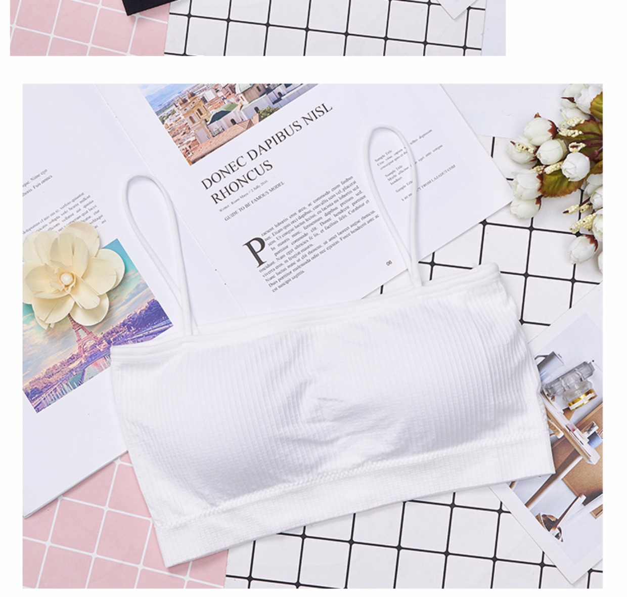 Cô gái sling ngực ngực vest vest nữ đáy quần chống ánh sáng học sinh với pad ngực thời kỳ phát triển áo ngực bra thể thao đẹp