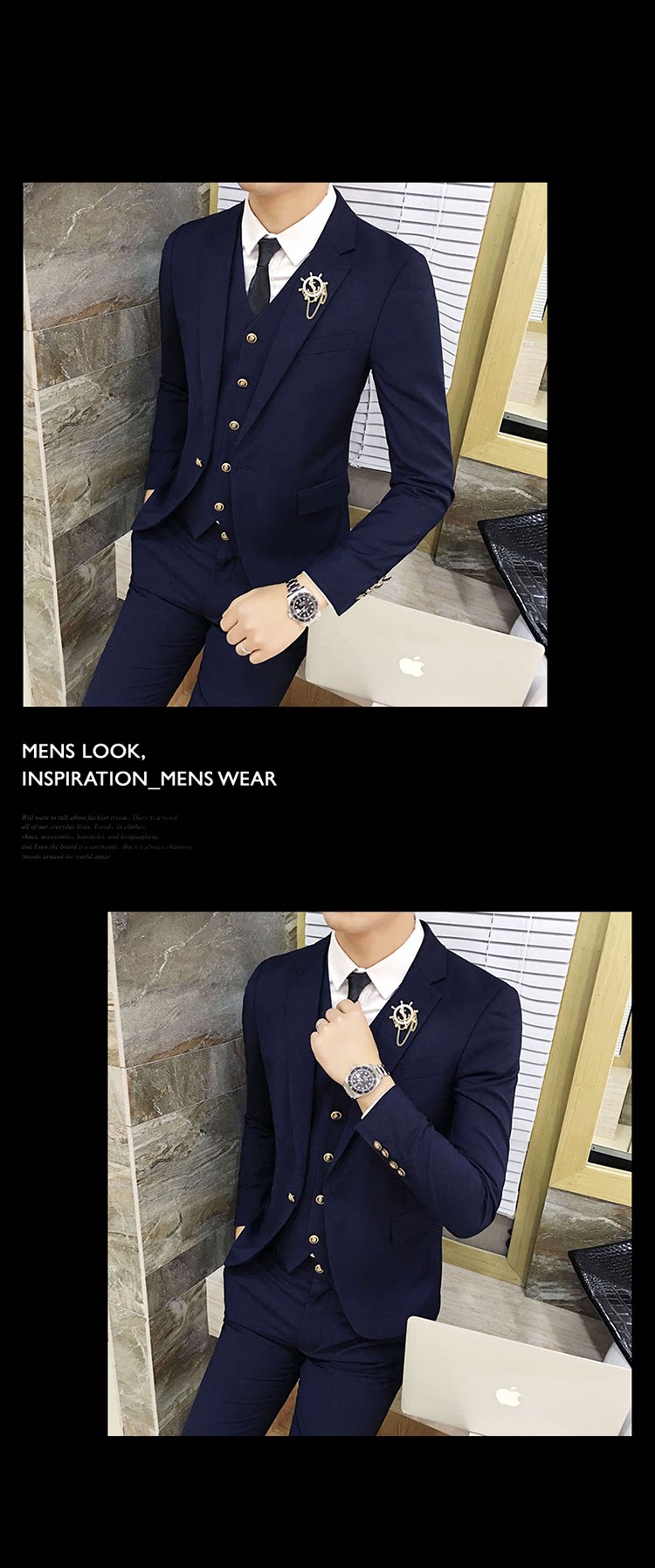 Costume homme en coton pour automne - Ref 1554651 Image 10