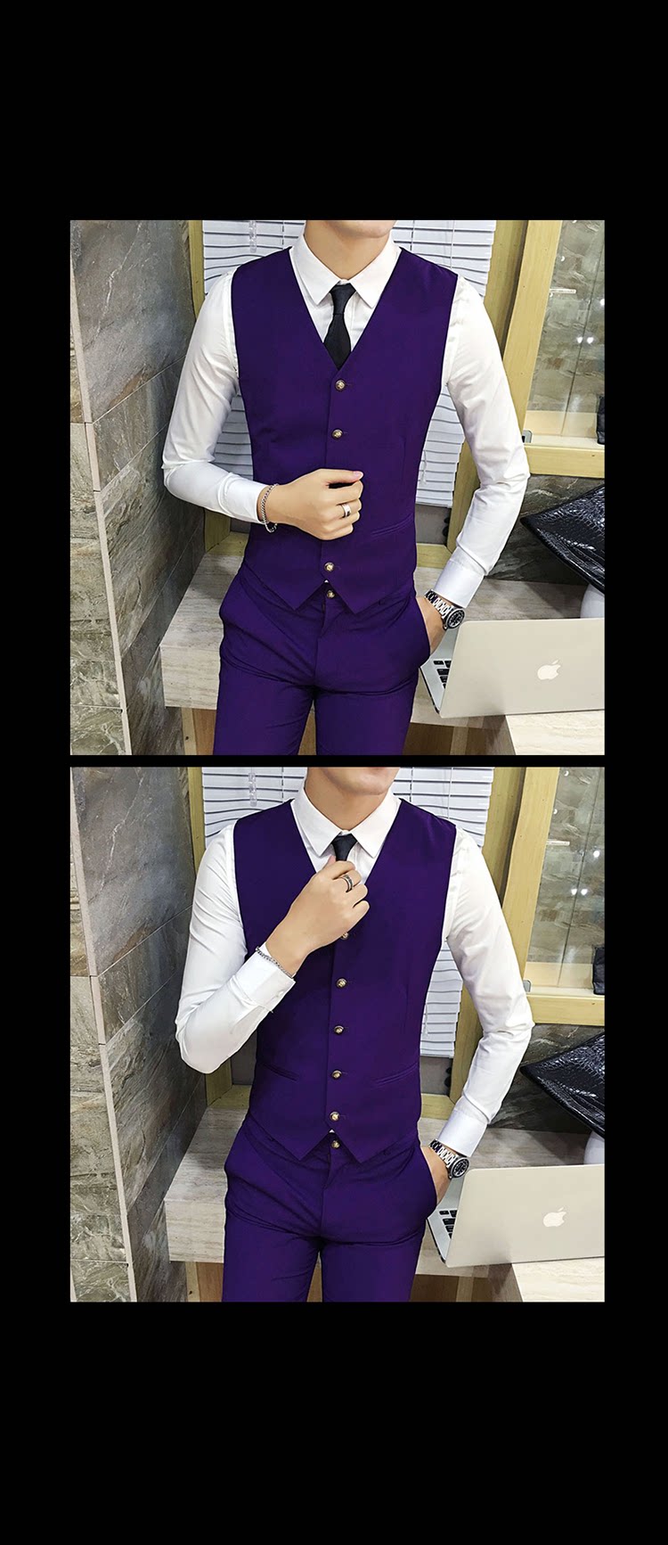 Costume homme en coton pour automne - Ref 1554651 Image 40