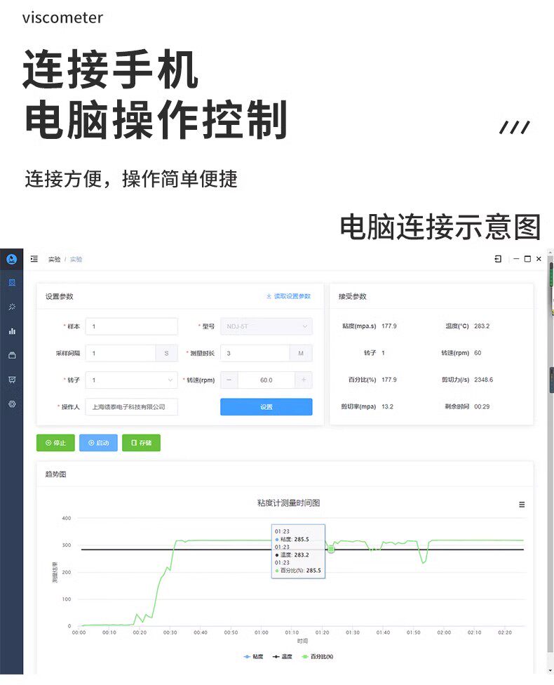 Вискозиметр ndj-5s/8s/e/-79旋转粘度计lvdv-1/-2触控屏幕大量程无级调速粘度计