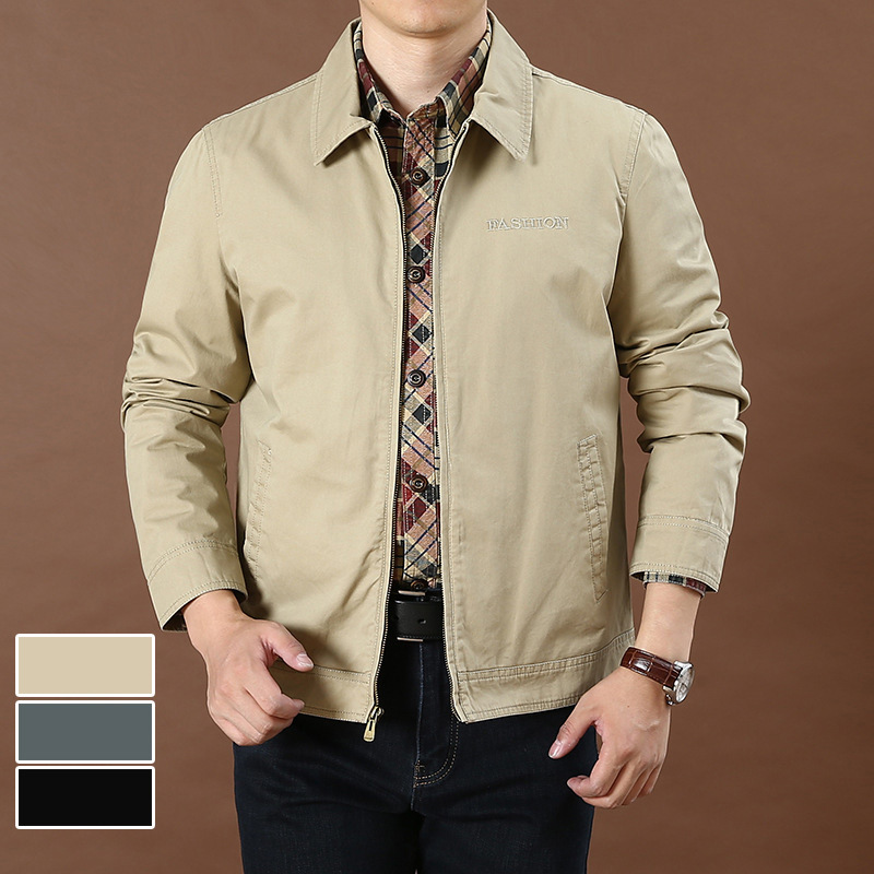 JPDUN flagship store coat men's pure cotton casual spring and autumn clothes youth loose version of large-code jacket jacket jacket