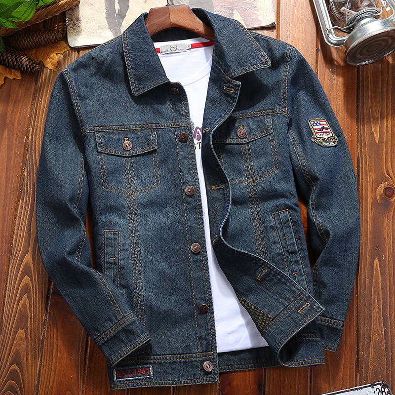 JPDUN flagship store jacket men's autumn retro Japanese fashion top large size denim coach jacket sweater