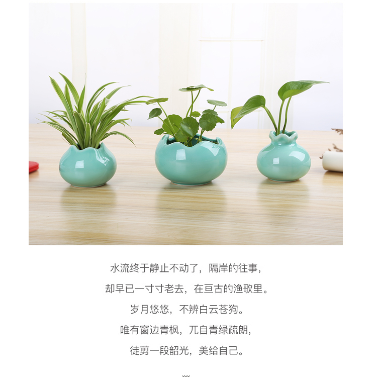 Sáng tạo sắt rèn phòng khách nhà thủy canh gốm trang trí bình nước trang trí màu xanh lá cây máy tính để bàn màu xanh lá cây nhỏ chậu hoa đơn giản - Vase / Bồn hoa & Kệ chậu nhựa trồng hoa