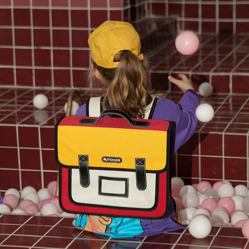 MOBEE Mobe children Martin bag elementary school students boys and girls 3-6 grades 6-12-year-old cartoon double shoulder bag