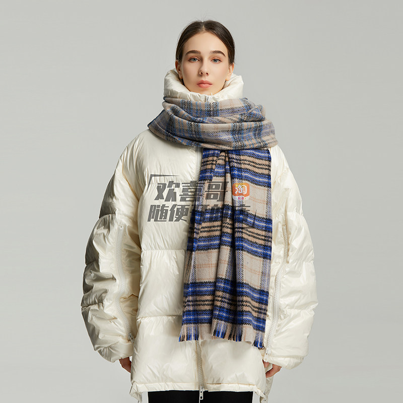 Happy Brother Recommended: 100% pure wool lamb suede scarf for autumn and winter long version 100 lapped with thickened warm collared cape