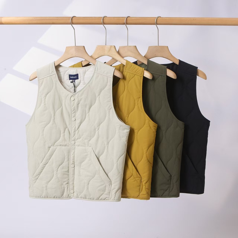 New Gourd-Shaped Quilted Cotton-Padded Windproof and Water-Repellent Vest for Autumn and Winter, Lightweight Thin Cotton Thermal Inner Vest for Men and Women New Gourd-Shaped Quilted Cotton-Padded Windproof and Water-Repellent Vest for Autumn and Winter, Lightweight Thin Cotton Thermal Inner Vest for Men and Women