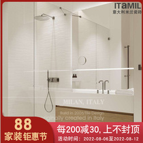 Warm cream color high sensitive bathroom tile tile stripes white slot wall tile floor tiles