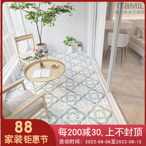 Balcony tile 200x200x200xyard groundbreaking toilet floor tile bathroom tile toilet sun wall