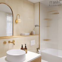 Cream tile cream wall tile open terrace anti-slip floor tile wood grain