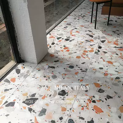 Beautiful light luxury terrazzo floor tiles 600x1200 tile personalized clothing store dressing room balcony courtyard tile non-slip