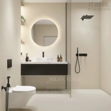 Гундонг кирпичный кремовый плиточный пол плитка 800x800 спальня не сластка подсветка кирпич. Новая ванная комната