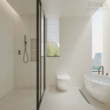 Гундонг кирпичный кремовый плиточный пол плитка 800x800 спальня не сластка подсветка кирпич. Новая ванная комната