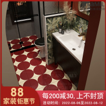 The poorer wind balcony tiles Moroccan style red toilet floor tiles retro - rays 300 200