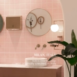 Грязная розовая ванная комната кирпичная туалетная плитка Простая современная мозаика северная сеть красная туалетная плитка на стенах