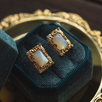 Flowers and windows severely retro - plated 18k real - gold natural baby French romantic Atlantic court style earrings