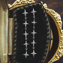 Tonbody 925 silver quadrupled star zircons wire star flow Suminimis Temperament Long earbuds earbuds