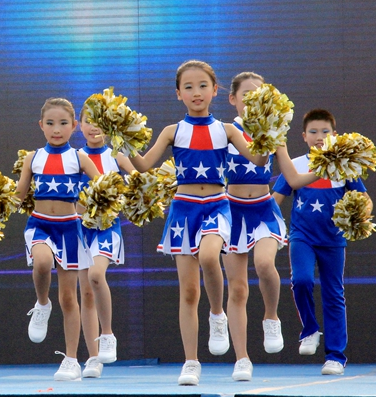 New children's cheerleading performance clothing male and female primary school children cheerleaders perform bodybuilding beauty drills dance dresses young children