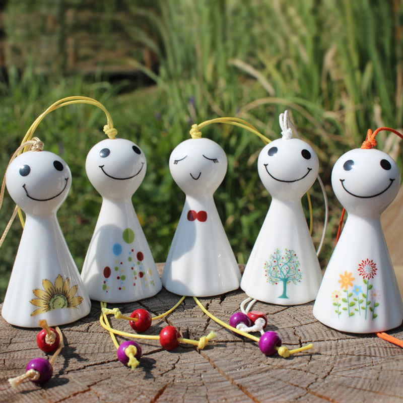 Sunny doll ceramic wind chime Japanese style wind chime pendant door decoration rabbit wind chime creative gift for girls