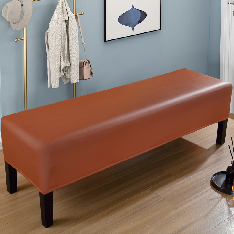 Long Strip-Shaped Sofa Cover, Washable and Machine Washable, Sofa Stool Protective Cover, Leather Bed End Stool Cover, Waterproof Shoe Changing Stool Cover