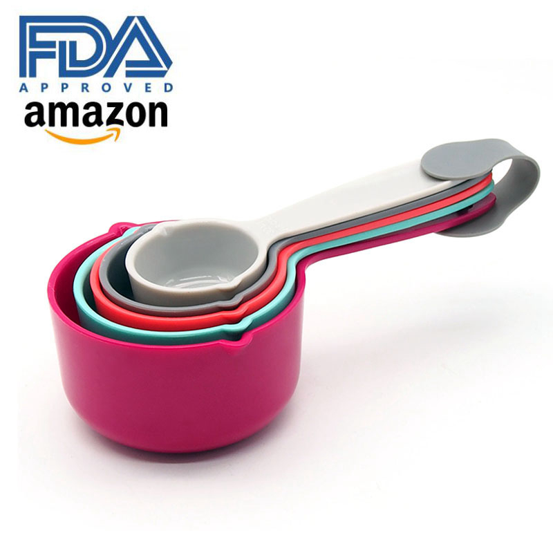Multi - function with measuring spoon cup Five pieces of color spoon light luxury rainbow baking suit foreign trade export