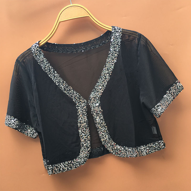 Sequin Chiffon Short Jacket for Women, New Summer Style, Versatile, Slimming, Stylish Top, Sequin Cardigan Sequin Chiffon Short Jacket for Women, New Summer Style, Versatile, Slimming, Stylish Top, Sequin Cardigan