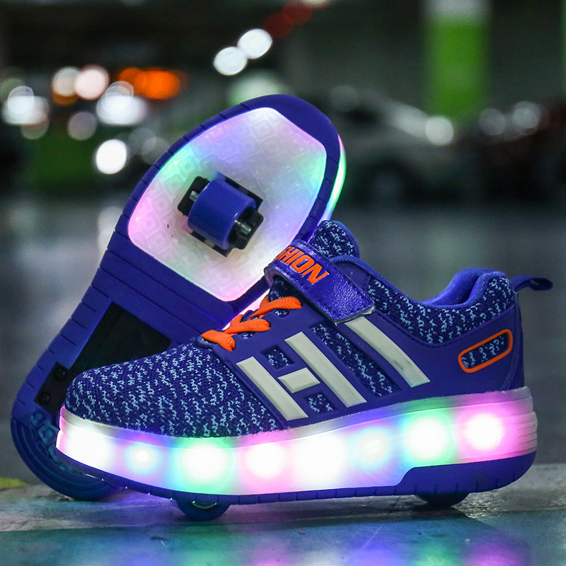 Girls' children's roller shoes boys' automatic invisible single-wheel pulley shoes double-wheel student blasting shoes spring and summer