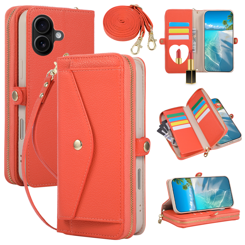Suitable for Apple iPhone 17, Air 16E, 15 Multi-Card Mirror Phone Leather Case, 14 Protective Case, 13 Flip Cover, 12 Card Slot, 11 Stand, Pro Long and Short Lanyard, XS Max Crossbody, Plus Back Cover Suitable for Apple iPhone 17, Air 16E, 15 Multi-Card Mirror Phone Leather Case, 14 Protective Case, 13 Flip Cover, 12 Card Slot, 11 Stand, Pro Long and Short Lanyard, XS Max Crossbody, Plus Back Cover