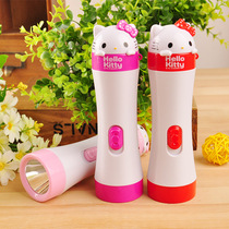 Cartoon K cat cute small rechargeable flashlight children LED lighting creative student flashlight