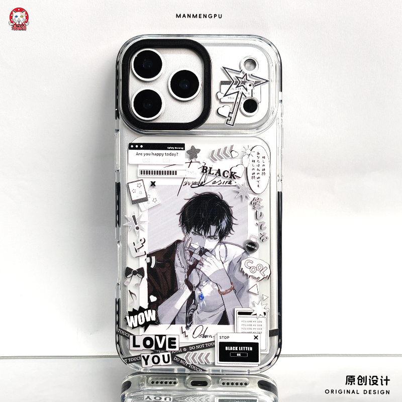 Manmengpu Gu Meiji Recommends Transparent Phone Cases Suitable for Apple 18 Pro Max, Can Hold Small Cards, Protective Case for iPhone 17/14, Black and White, Highly Recommended, Hard Case for 15 Pro, No Attributes, 16 Plus, Personalized Xr