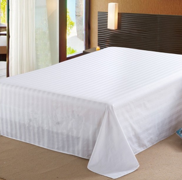 Trắng linen quilt cover khách sạn duy nhất bộ đồ giường khách sạn satin màu trắng tinh khiết dày quilt bộ đồ giường ga trải giường chống thấm