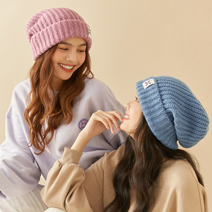 ohsunny时尚百搭针织帽显脸小堆堆帽