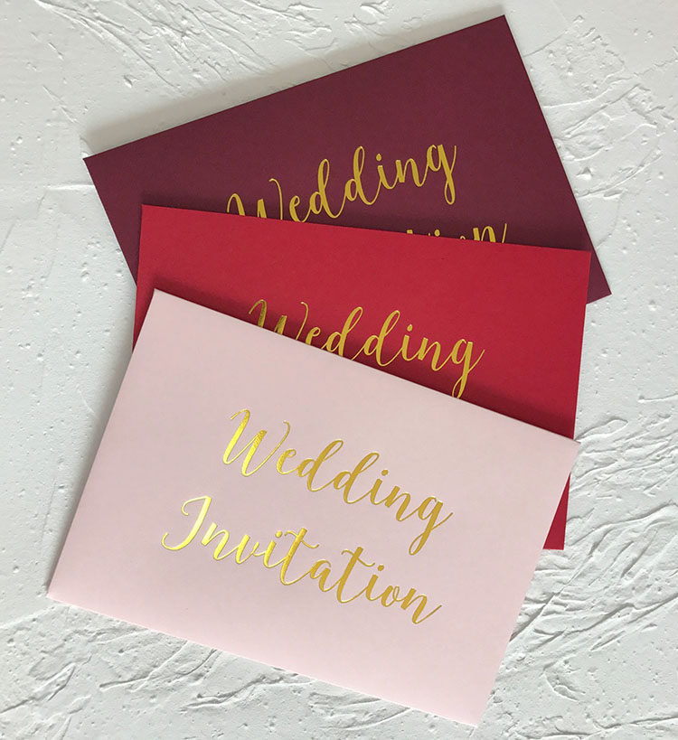 195x135mm Bronzed Wedding Wedding Poster Envelope Color Customized