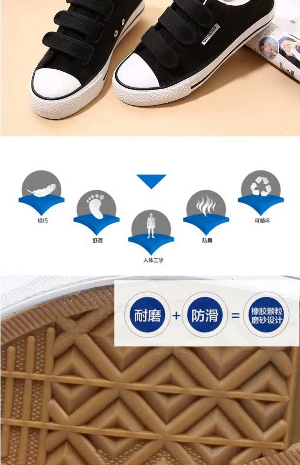 Xu hướng mới 2017 Giày vải Velcro nam phiên bản Hàn Quốc của đôi giày đế thấp giúp giày nam hàng ngày giày thể thao bitis nam