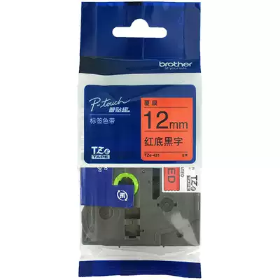 Brother TZe-431 Label machine ribbon TZ-431 Black on red background 12mm label paper pt-18Rz