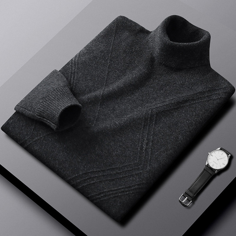 100% pure kashmir sheep sweatshirt male high collar sweater warm thickened loose large size winter goat sweatshirt with underhand jersey