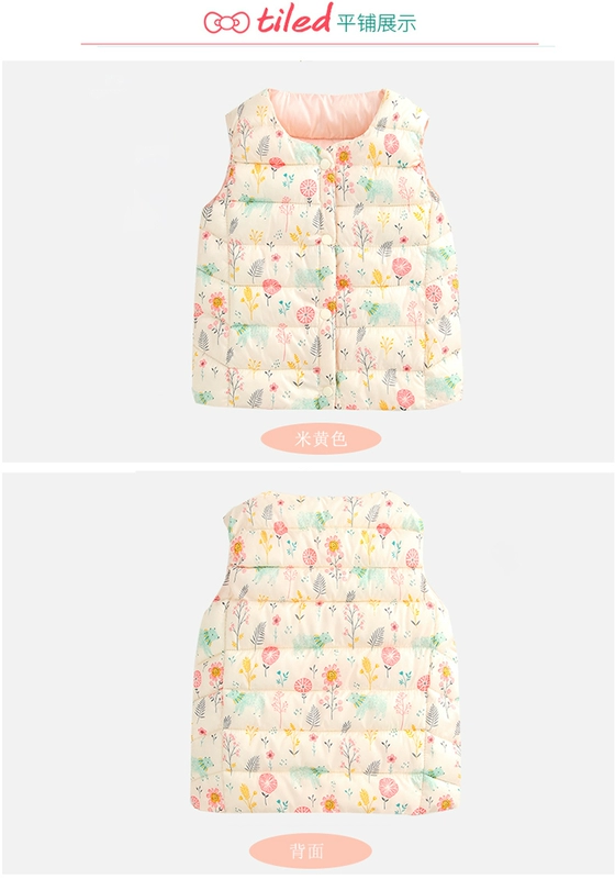 Áo chống mùa cho trẻ em xuống áo vest cotton cho bé gái mới trong thời trang trẻ em mùa thu và mùa đông ấm áp
