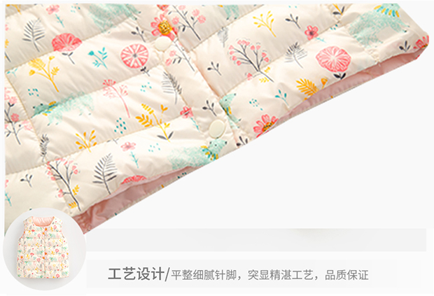 Áo chống mùa cho trẻ em xuống áo vest cotton cho bé gái mới trong thời trang trẻ em mùa thu và mùa đông ấm áp sỉ quần áo trẻ em