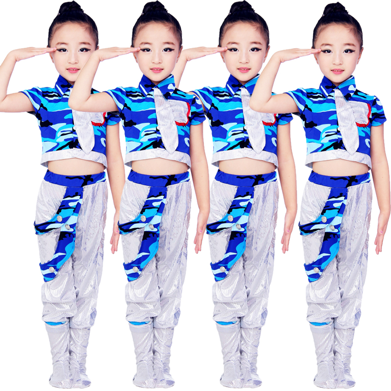 Ngày thiếu nhi Ngày thiếu nhi Trang phục ngụy trang Hải quân Đàn ông và Phụ nữ Lính búp bê Trang phục biểu diễn Trường tiểu học Điệp khúc Trang phục múa - Trang phục trang phục hóa trang cho bé