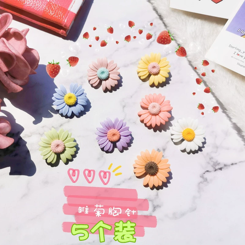 Quan Zhilong GD chiếc trâm cài cúc nhỏ dễ thương cặp đôi nam nữ Nhật Bản cặp đôi huy hiệu kim loại đính hoa kèm phụ kiện - Trâm cài