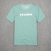 Summer mens ultra-light elastic round collar workout sports casual speed dry perspiration breathable gel print short sleeve T-shirt