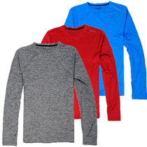 Snowflake material mens autumn thin lightweight running fitness training suit Quick-drying sports long-sleeved T-shirt Plus size base shirt