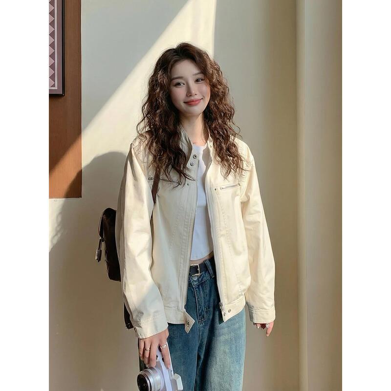 Women's Jacket 2026 New Spring Korean Style Loose Short Jacket for Petite Women, Age-Reducing Stylish Baseball Jacket
