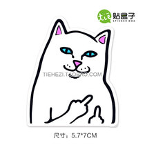 Personality Cat Cartoon Sticker suitcase Sticker Tide phone Sticker Graffiti Die Flying Stickers Notebook