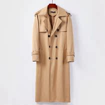 Windbreaker mens Korean version of the trend British wind extended over the knee to the calf handsome business casual thickened large size jacket