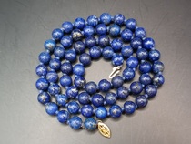 Natural raw mineral lapis lazuli bead necklace 14K gold buckle Bingbing Western antique jewelry store