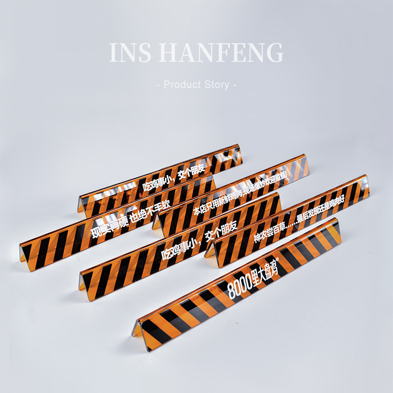 INS Acrylic Bench Card Triangle Double Sided Advertising Desk Brand Coffee Shop Menu Name Display Cards L Type Table Cards Customized
