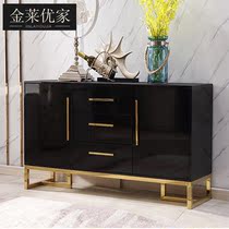 Light luxury dining side cabinet Modern simple dining room locker Living room stainless steel tea cabinet Decorative entrance cabinet Paint