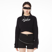 SRYH joint SPEAR YOUTE embroidered letter round collar short stitch sweatshirt loose jacket sweater spring